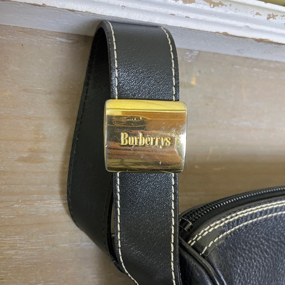 Vintage Burberrys Shoulder Bag Nova Check Black Leather COA Classic Winter Chic - Picture 10 of 16